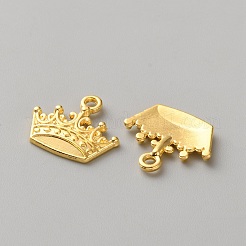 合金ペンダント  クラウンチャーム  ゴールドカラー  15.5x17.5x2.5mm  穴：1.8mm&nbsp;FIND-WH0126-730