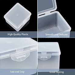 ポリプロピレン（pp）プラスチックボックス  ビーズ保存容器  ヒンジ付き蓋付き  長方形  ホワイト  9.2x10.15x7.15cm  インナーサイズ：9.5x8.4センチメートル  6個/箱&nbsp;CON-BC0006-70