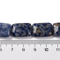 天然ブルースポットジャスパービーズ連売り  長方形  18x13.5x5.5mm  穴：1.2mm  約22個/連  15.75インチ（40cm）&nbsp;G-T047-B10-01