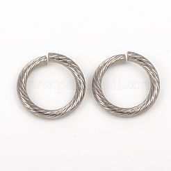変色しにくい304ステンレススチール製オープン丸カン  ツイストラウンド  ステンレス鋼色  14x2mm  内径：10mm  12ゲージ&nbsp;STAS-G224-23P-02