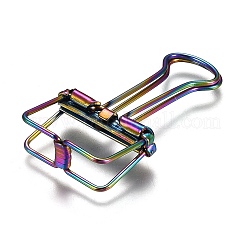 金属スケルトンフレーム中空ワイヤーバインダークリップ  事務用品  虹色  2.85x2.15x1.6cm&nbsp;LS-DIY-I040-01C
