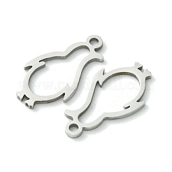 変色しない201ステンレススチールペンダント  レーザー切断  ペンギンチャーム  ステンレス鋼色  17.5x9.5x1mm  穴：1.4mm&nbsp;STAS-U003-27P