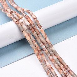 天然の赤いネットストーンビーズ連売り  コラム  4x13~15mm  穴：1.2mm  約28個/連  15''（38.1センチメートル）&nbsp;G-F247-51