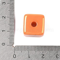 ハロウィーン UVメッキアクリルビーズ  クモの巣のある四角形  ダークオレンジ  15x15x15mm  穴：3mm&nbsp;OACR-M013-08B