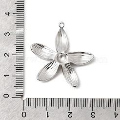 ツートンカラーの304ステンレススチールペンダント  花のチャーム  ゴールデン·ステンレス鋼色  29.5x29x4mm  穴：1.2mm&nbsp;STAS-B120-04GP-01