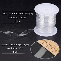 Tpu弾性コード  エンボス模様のフラット  プラスチック製の空のスプール付き  透明  6mm  約104.99ヤード（96m）/ロール&nbsp;EW-NB0001-08