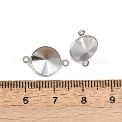 304ステンレススチールコネクタチャーム  コーン  ステンレス鋼色  10mmのラインストーンに適する  10.5x16.5x3.5mm  穴：1mm&nbsp;STAS-B108-02P-02