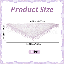 女性用布製ポリエステルヘッドバンド  三角形のレーストリムのヘアアクセサリー  ライラック  1320x420x0.5mm&nbsp;OHAR-WH20012-01A-04