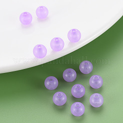 模造ゼリーアクリルビーズ  ラウンド  暗い蘭  8x7.5mm  穴：1.8mm  約1745個/500g&nbsp;MACR-S373-66-EA04