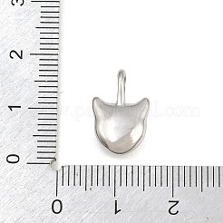 304ステンレスペンダント  猫の形のチャーム  ラインストーン付き  ステンレス鋼色  16x10x5mm  穴：4x3mm&nbsp;RB-CBA40D0-03P
