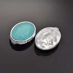 縫い付け用台湾アクリルストーン  服飾材料  多面カット  オーバル  ミディアムアクアマリン  16x12x6mm  穴：1mm&nbsp;SA22-10x14-ACS-H17