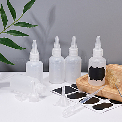 DIYキット  プラスチック製の目盛り付き接着剤ボトル付き  豚毛ビーカーブラシ  黒板のステッカーラベル  2mlスポイトとファンネルホッパー  ミックスカラー  3.9x11.2cm  容量：60ミリリットル&nbsp;TOOL-BC0001-72