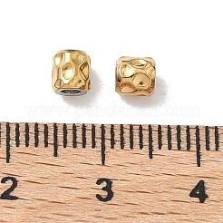 304ステンレス鋼のハンマービーズ  コラム  イオンプレーティング（ip）  18KGP本金メッキ  4x4mm  穴：1.8mm&nbsp;STAS-Z184-03G