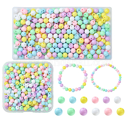36 個 6 色不透明アクリルビーズ  ラウンド  ミックスカラー  6x5mm  穴：1.8mm  60個/カラー&nbsp;MACR-YW0003-24A