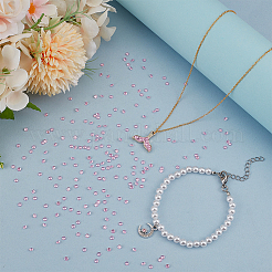 200 個のキュービックジルコニアカボション  ポイントバック＆バックメッキ  ダイヤモンド  ピンク  3x1.5mm&nbsp;ZIRC-FG0001-08A