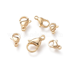 304ステンレススチール製ロブスタークロウ留め金  ゴールドカラー  9~15x6~9x3~4mm  穴：1.2~1.6mm  60個/箱&nbsp;STAS-I152-04G