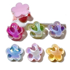 樹脂カボション  グリッターパウダー付き  花  ミックスカラー  18x18mm&nbsp;PW-WG9F961-01