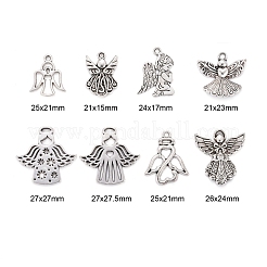 80pcs8スタイルチベットスタイルアロイペンダント  祈る天使  カドミウムフリー＆鉛フリー  アンティークシルバー  10個/スタイル&nbsp;TIBEP-LS0001-07