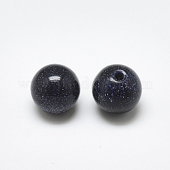 合成ブルーゴールドストーン青金砂石ビーズ  片穴  ラウンド  12mm  半分穴：1.2mm&nbsp;G-T122-25C-05