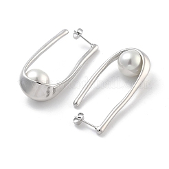304ステンレススチールスタッドピアス  プラスチック付き  女性のためのジュエリー  ステンレス鋼色  48.5x10.5mm&nbsp;EJEW-K281-17P