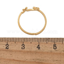 女性用304ステンレススチールカフリング  文字a~zのハート  18KGP本金メッキ  文字x  5.5mm  内径：調節可能。&nbsp;RJEW-D285-01G-X