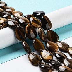ナチュラルティアドロップタイガーアイビーズ連売り  17.5~18x13x6mm  穴：1.2mm  約22個/連  15.24インチ（38.7cm）&nbsp;G-L242-26