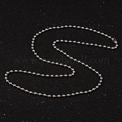 変色しにくい304ステンレススチールボールチェーンネックレス  ステンレス鋼色  23.6インチ（60cm）  3.5mm&nbsp;NJEW-L427-02P