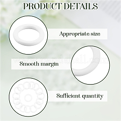 プラスチック製連結リング2袋  丸いリング  ホワイト  15.5x2.5mm  内径：10.5mm  100個/袋&nbsp;KY-CN0001-03