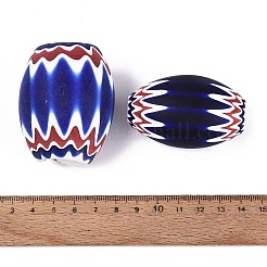 手作りのミルフィオリガラス樽ビーズ  シェブロンビーズ  大穴ビーズ  ミッドナイトブルー  52~58x32~46mm  穴：5~18mm&nbsp;LA-N002-33A