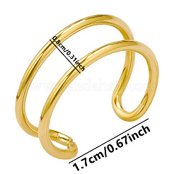女性用ステンレスカフリング  二重構造のデザインリング  ゴールドカラー  8mm  内径：17mm&nbsp;AY9987-2