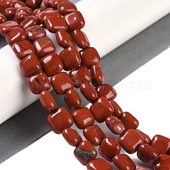 天然石レッドジャスパービーズ連売り  正方形  8.5x8.5x5mm  穴：1.6mm  約50個/連  16.34''（41.5センチメートル）&nbsp;G-M435-A05-01