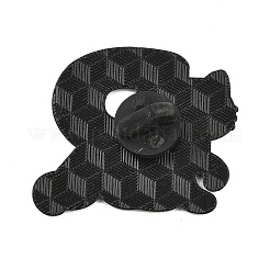 エナメルピン  バックパック用合金ラペルピンバック  文字付きの猫の形  ブラック  文字r  26.5x31mm&nbsp;JEWB-L023-07F-EB