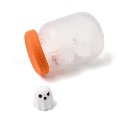 ハロウィンシリコンビーズ  焦点ビーズ  頭蓋骨の壺  ダークオレンジ  26x18mm  穴：3mm  7x7mm&nbsp;SL-CBA3DA9-05B-02