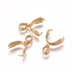 304ステンレススチール製アイスピックピンチベイル  ゴールドカラー  19mm  穴：3.5x5.5mm&nbsp;STAS-E482-04G