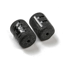 20個のすりガラスビーズ  ブラック  星座のある柱  双子座  13.7x10mm  穴：1.5mm&nbsp;JX560C