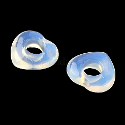 オパライトヨーロッパビーズ  ハートに大きな穴ビーズ  15x15~15.5x4.5~5mm  穴：6mm&nbsp;G-C252-01C