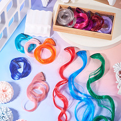 15個 15色 ファッション レディース ヘアアクセサリー  高温シルクヘアウィッグ  ミックスカラー  390x33.5x4mm  1pc /カラー&nbsp;PHAR-TA0001-13