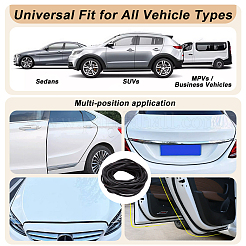 10m PVC製車内内装モールディングトリム  車の衝突防止ストリップ  ブラック  6x4.5mm&nbsp;AJEW-WH0609-403B