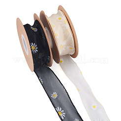 2ロール2色ポリエステルリボン  花柄  服飾材料  ミックスカラー  1-3/4インチ（45mm）  約10.00ヤード（9.14m）/ロール  1ロール/色&nbsp;OCOR-TA0003-16