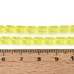 透明ガラスビーズ連売り  バレル  きいろ  6~6.5x4~5mm  穴：0.7~0.8mm  約64~65個/連  15.75~15.94''（40~40.5センチメートル）&nbsp;GLAA-T028-14T-01
