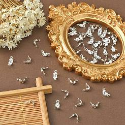 真鍮製ダルマチープ  カロット終了  クラムシェルノットカバー  銀  7x4mm  穴：1mm  内径：3mm&nbsp;KK-YW0001-53S