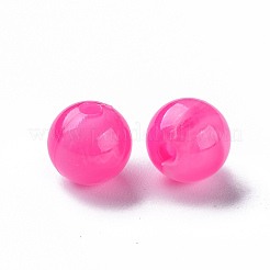 アクリルビーズ  天然石風  ラウンド  濃いピンク  8mm  穴：1.8mm  約2000個/500g&nbsp;MACR-S375-001B-07
