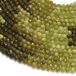 グラデーションカラーのナチュラルな黄緑色のオパールビーズの連  ラウンド  多面カット  2.5mm  穴：0.5mm  約157個/連  15.16''（38.5センチメートル）&nbsp;GG-CBA9722-A01-2mm