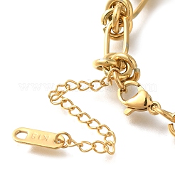 イオンプレーティング(IP) 304 ステンレススチール ノットリンクブレスレット 女性用  18KGP本金メッキ  6-3/8インチ（16.3cm）&nbsp;BJEW-H613-04G