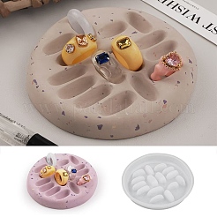 食品グレードのDIYホルダーシリコン型  レジン型  フラットラウンド  ホワイト  121x120x17mm&nbsp;PW-WG017CE-01