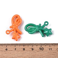 不透明なアクリルビーズ  ちょう結び＆星  ミックスカラー  18.5~19.5x33x8mm  穴：3mm＆1.6mm&nbsp;SACR-T035-28M