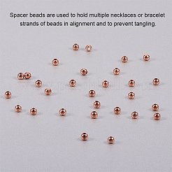 真鍮製スペーサービーズ  ラウンド  ローズゴールド  5mm  穴：1mm  150個/箱&nbsp;PH-EC317-3
