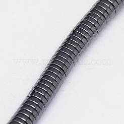 非磁性合成ヘマタイトビーズ連売り  ヒシビーズ  フラットラウンド/ディスク  グレードA  2x1mm  穴：1mm  約400個/連  16インチ&nbsp;G-J164A-2mm-02