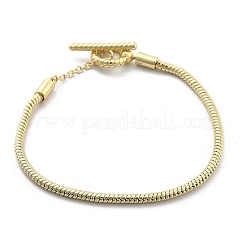真鍮製スネークチェーンブレスレット（男性・女性用）  18KGP本金メッキ  19.5x0.28cm&nbsp;BJEW-G736-05G