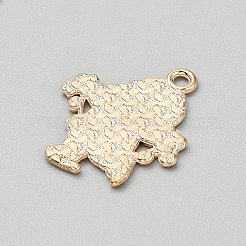 クリスマス合金エナメルペンダント  ゴールドカラー  サンタクロース  26x21x1.2mm  穴：2mm&nbsp;FIND-CJC0012-140I